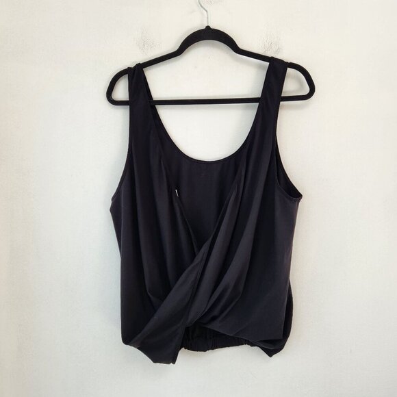 Fabletics Black Open Back Criss-Cross Sleeveless Tank Top Shirt Women's L - Picture 2 of 5
